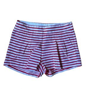 J Crew Red/White Striped Linen Shorts — Size 2
